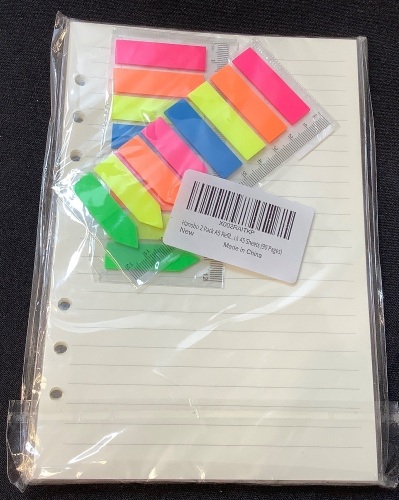 Lot of (9) A5 Refill Paper Packs w/ Ruler & Tabs - Lot 250