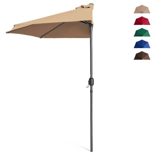 Half Patio Umbrella w/ 5 Ribs, Crank - Lot 55