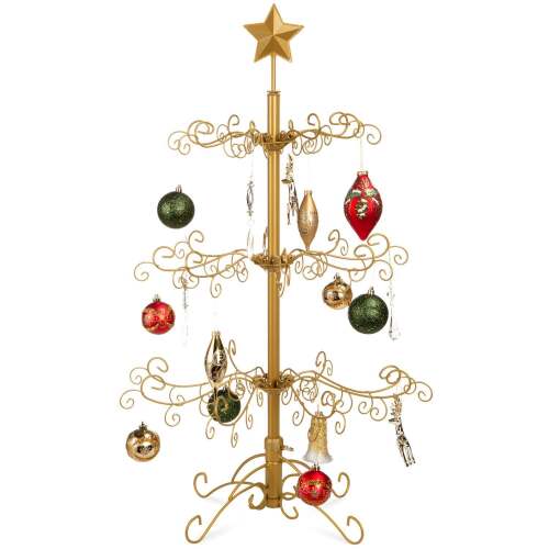 Wrought Iron Christmas Tree Ornament Display w/ Easy Assembly, Stand - Lot 7858