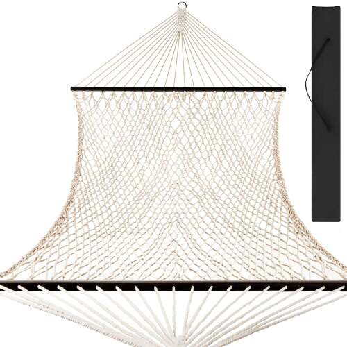 Cotton Rope 2-Person Double Hammock w/ Spreader Bars, Carrying Case - Lot 7880