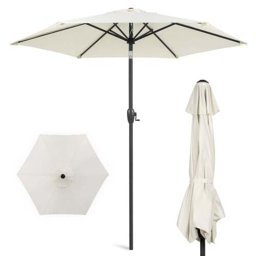 Outdoor Market Patio Umbrella w/ Push Button Tilt, Crank Lift - Lot 7980