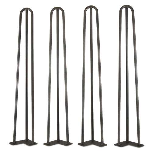 WEN TL28B 28-Inch Mid-Century Modern Satin Black Hairpin Table Legs, 1/2" Diameter, Set of 4 - Lot 131