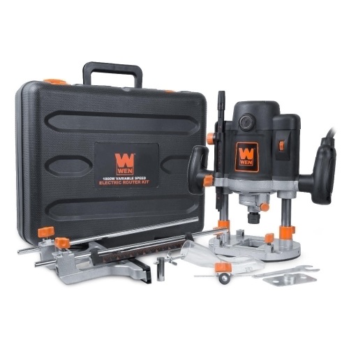 WEN RT6033 15-Amp Variable Speed Plunge Woodworking Router Kit with Carrying Case and Edge Guide - Lot 145