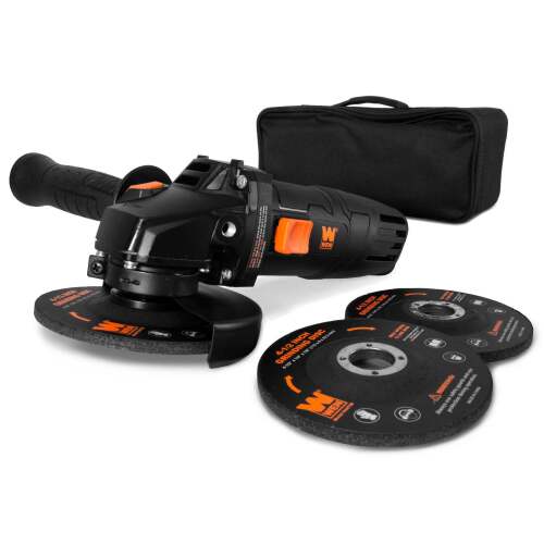 WEN 94475 7.5-Amp 4-1/2-Inch Angle Grinder with Reversible Handle, Three Grinding Discs, and Carrying Case - Lot 123