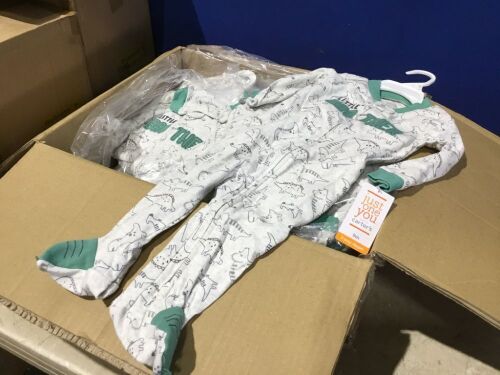 Case of (36) Carters Little Brother 2 Way Zipper Dino Onesie PJs, 9M - Lot 554