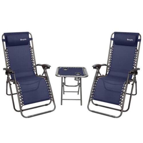 Zero Gravity Chairs with Pillow & Portable Cup Holder Table - Lot 747