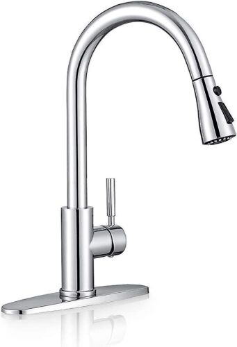 Touch Sensor Kitchen Sink Faucet with Pull Out Sprayer Stainless Steel Swivel - Lot 760