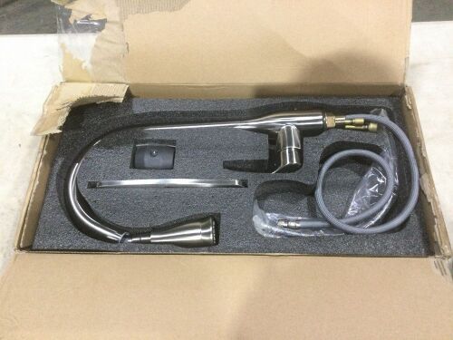 Brushed Nickel Stainless Steel Pull Down Kitchen Sink Faucet with 10" Deck Plate - Lot 784