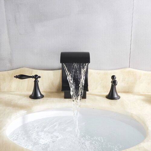 Widespread Waterfall Bathroom Faucet, Oil Rubbed Bronze - Lot 792