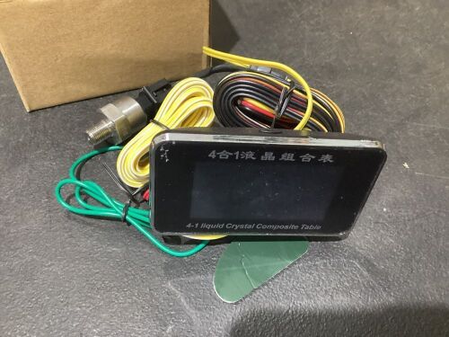 4 in 1 LCD Car Alarm Gauge Voltmeter Oil Pressure Fuel Water Temp 12-24V - Lot 824