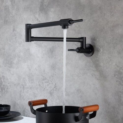 Traditional Wall Mount Swing Arm Folding Pot Filler Kitchen Faucet - Lot 383