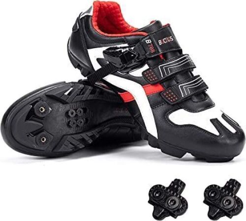 BUCKLOS Mountain Biking Shoes with Cleats, Size 44  - Lot 412