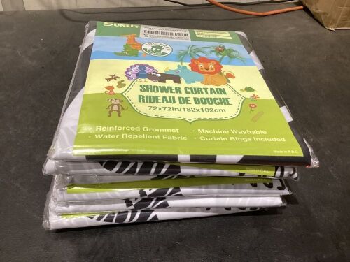 Lot of (6) Zebra Shower Curtains  - Lot 1020