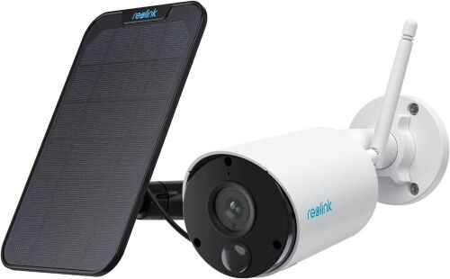 REOLINK Argus Eco with Panel WiFi Camera Security Outdoor, Wireless Battery Powered, 1080p, 2-Way Talk, Night Vision, PIR Motion Detection, Works with Alexa - Lot 715