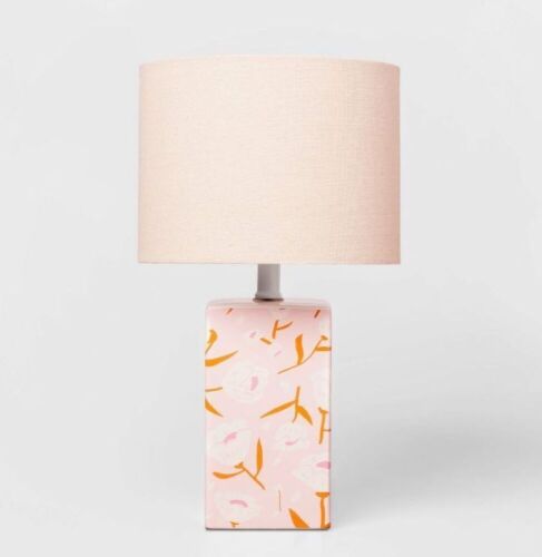 Pillowfort Floral Base Lamp with Cylinder Shade Pink - Lot 184