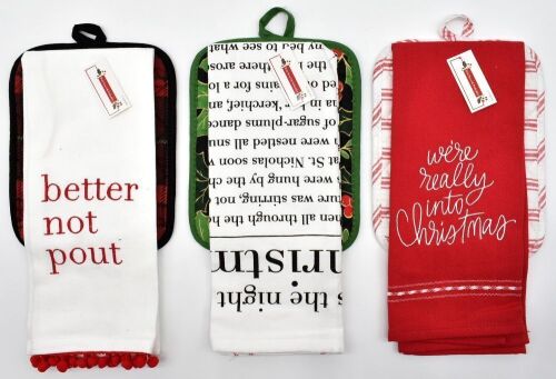 Case of (16) Christmas Dish Towel & Pot Holder Sets, 3 Designs - Lot 483