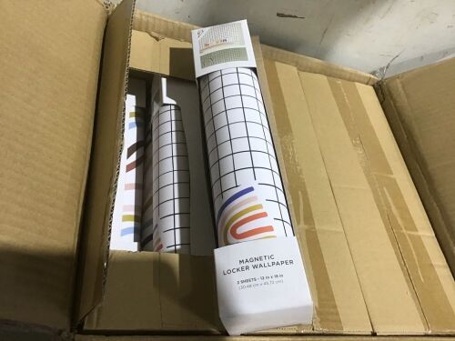 Case of (12) Magnetic Locker Wallpaper Grid, 2 Sheets, 12" x 18" - Lot 384