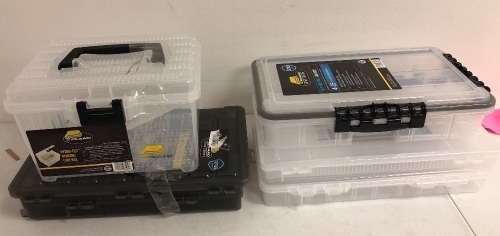 Lot of (5) Utility Boxes, 2 New, 2 Missing a Latches, One Has Damage, E-Commerce Return, Sold as is - Lot 470