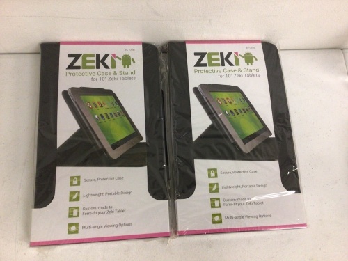 Lot of (2) Zeki Case/Stand for 10" Zeki Tablet, Appears New, Sold as is - Lot 484