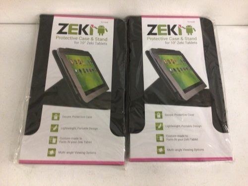 Lot of (2) Zeki Case/Stand for 10" Zeki Tablet, Appears New, Sold as is - Lot 490