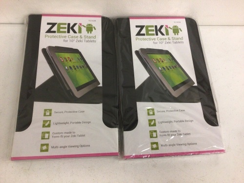 Lot of (2) Zeki Case/Stand for 10" Zeki Tablet, Appears New, Sold as is - Lot 509
