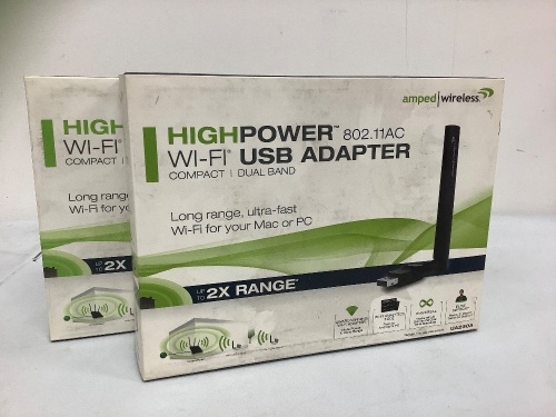 Lot of (2) High Power USB Adapter, Untested, Appears New, Sold as is - Lot 330