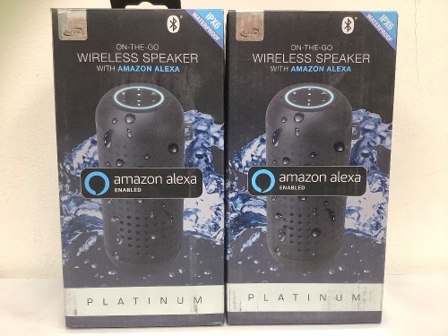 Lot of (2) Wireless Bluetooth Speakers w/ Alexa, Appears New, Untested, Sold as is - Lot 439