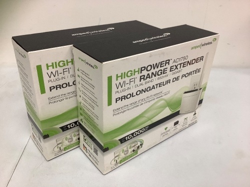 Lot of (2) High Power WiFi Range Extenders, Appears New, Sold as is - Lot 469