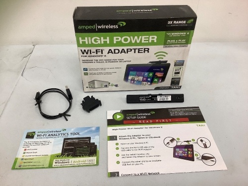 High Power WiFi Adapter, Appears New, Sold as is - Lot 340