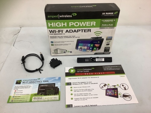 High Power WiFi Adapter, Appears New, Untested, Sold as is - Lot 344