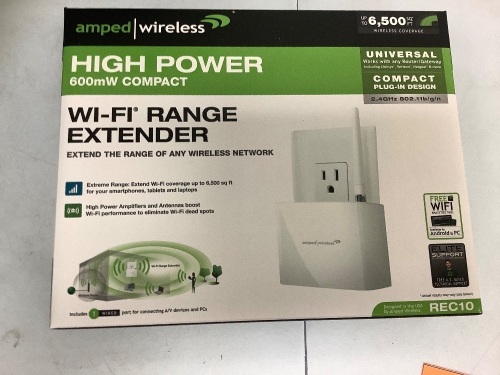 Lot of (2) Amped Wireless Wi-Fi Range Extender, Appears New - Lot 415