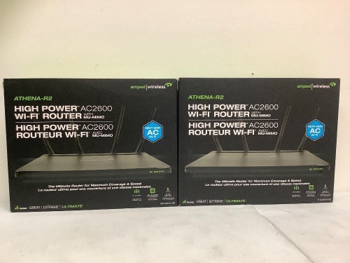 Lot of (2) Amped Wireless Athena-R2 High Power Wi-Fi Router, E-Comm Return - Lot 361