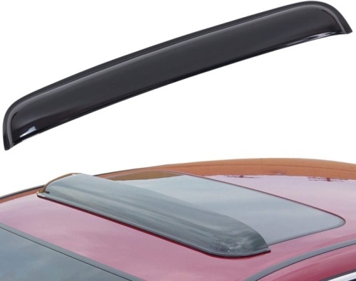 DEAL 38" Wide Dark Smoke Tint Tape-On Moon Roof Visor Windflector - Lot 159