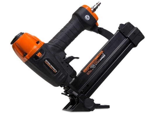 WEN 61741 4-in-1 18-Gauge Pneumatic Flooring Nailer and Stapler with Case, Black - Lot 160
