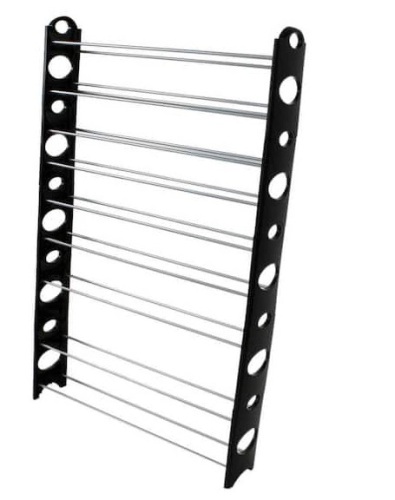 38" 50-Pair Black Stainless Steel Shoe Rack - Lot 178