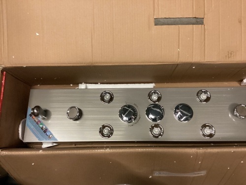 Wall Mounted Shower Panel w/ LED Waterfall Head Massage, Handheld Hand Shower, Brushed Nickel - Lot 205