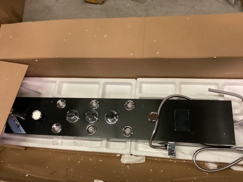 Shower Panel w/ Waterfall Shower Head, Massage Fixtures, Handheld Shower Head, Oil Rubbed Bronze - Lot 262