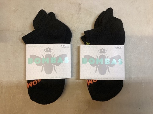 2 Pairs Bombas Ankle Socks, XS - Lot 274