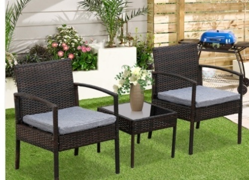 3 Pieces Wicker Patio Set, May Be Missing Hardware - Lot 277