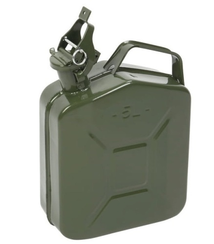 Cold Rolled Steel Jerry Can, Lid with Lock Pin, Green - Lot 287