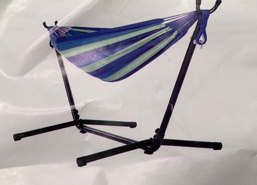 Hammock & Stand, Blue/Green - Lot 140