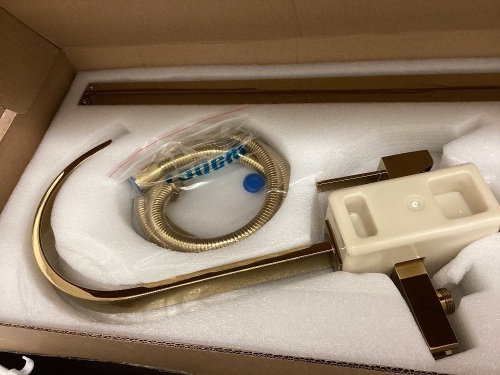 Freestanding Bathtub Faucet w/ Hand Shower Golden Color - Lot 127