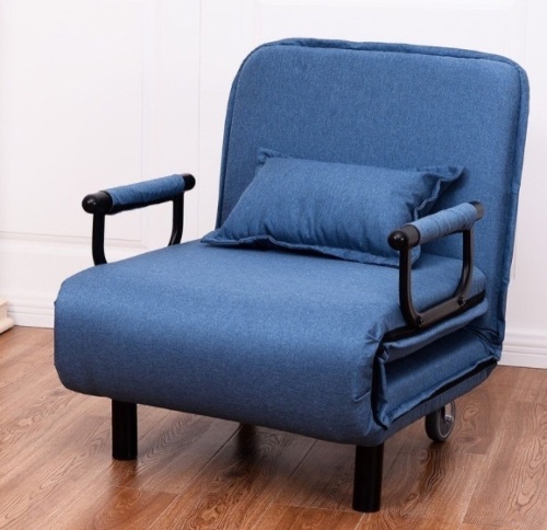 Convertible Folding Leisure Recliner Sofa Bed-Blue - Lot 760
