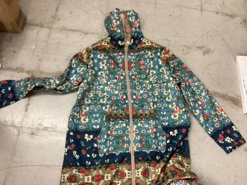 Ladies Furry Lined Hooded Floral Jacket, 3XL - Lot 312