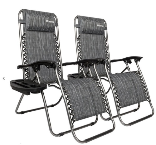 Set of 2 Lounge Chairs, Gray - Lot 100