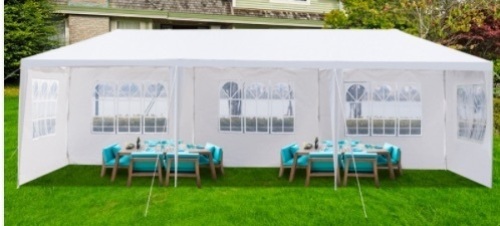 10'x30' Party Wedding Tent, White, 5 Sidewalls - Lot 804