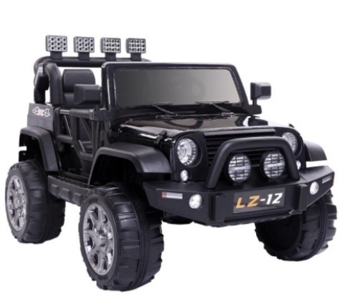 12V Ride On Car Kids  w/ Remote Control, 3 Speeds, LED Lights, MP3 - Black, Missing Battery - Lot 813