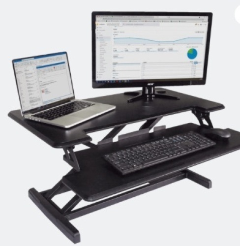 Victor High Rise™ Height Adjustable Compact Standing Desk with Keyboard Tray - Lot 734
