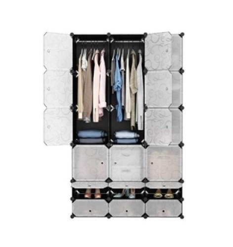 18-Cube Modular Wardrobe Organizer, Missing Insturctions, May Be Missing Hardware - Lot 332