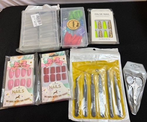 Bundle of Nail Tips & Supplies - Lot 104